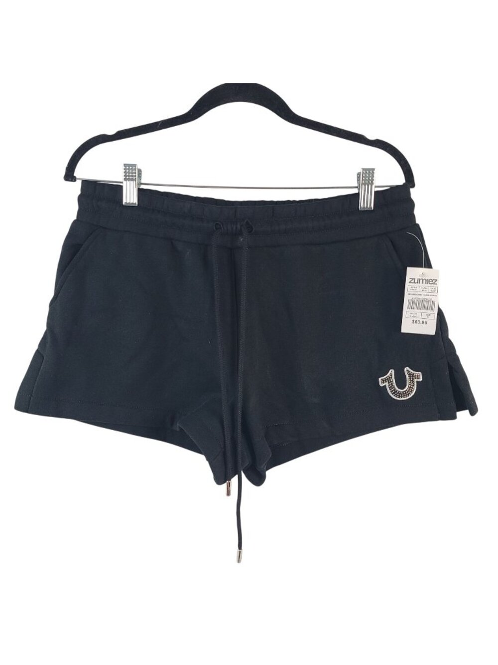 NEW True Religion Women's Black Embroidered Lounge Shorts Size M
